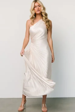 Best Baltic Born Presley One Shoulder Pleated Dress | Pearl