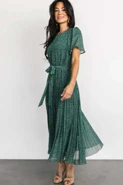 Clearance Baltic Born Prim Pleated Dress | Green Print
