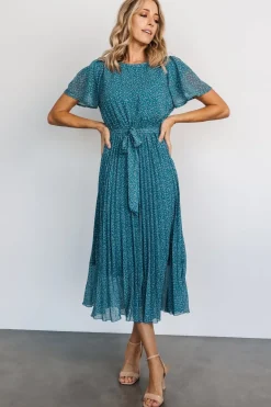 Clearance Baltic Born Prim Pleated Dress | Persian Blue Print