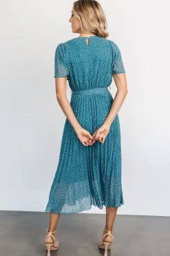 Clearance Baltic Born Prim Pleated Dress | Persian Blue Print
