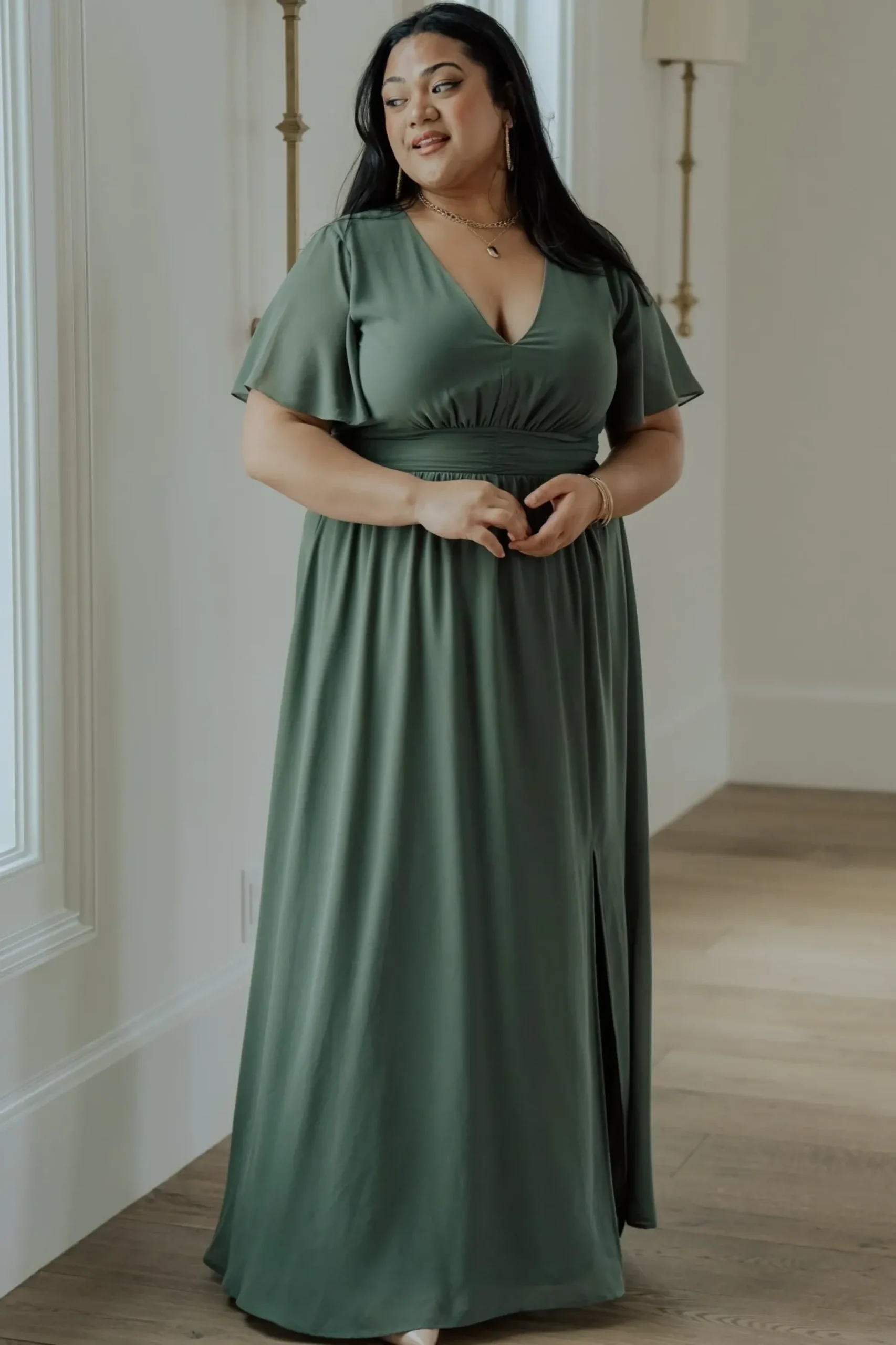 New Baltic Born Ramona Maxi Dress | Dark Sage