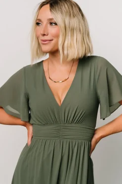 New Baltic Born Ramona Maxi Dress | Dark Sage