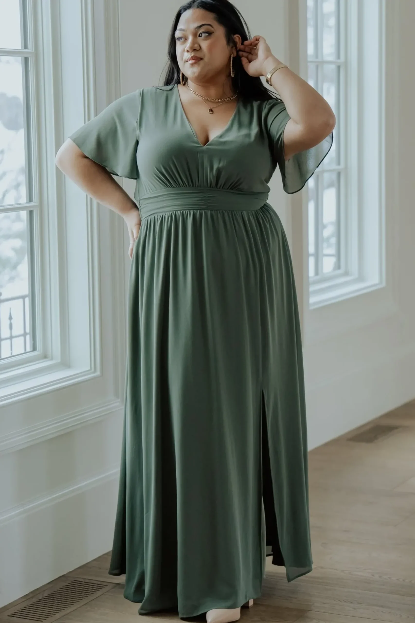 New Baltic Born Ramona Maxi Dress | Dark Sage