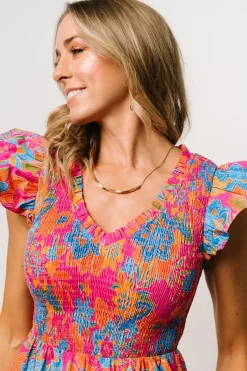 Clearance Baltic Born Ranchero Smocked Maxi Dress | Pink Multi