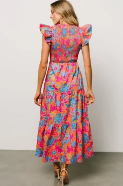Clearance Baltic Born Ranchero Smocked Maxi Dress | Pink Multi