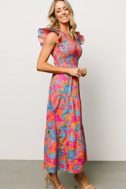 Clearance Baltic Born Ranchero Smocked Maxi Dress | Pink Multi