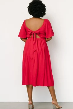 Discount Baltic Born Raquel Back Tie Midi Dress | Red