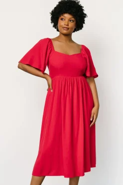 Discount Baltic Born Raquel Back Tie Midi Dress | Red