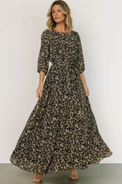 Hot Baltic Born Rebecca Maxi Dress | Black Floral