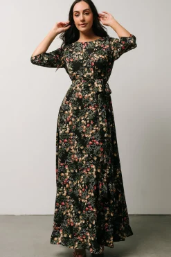 New Baltic Born Rebecca Maxi Dress | Black Pomegranate Print
