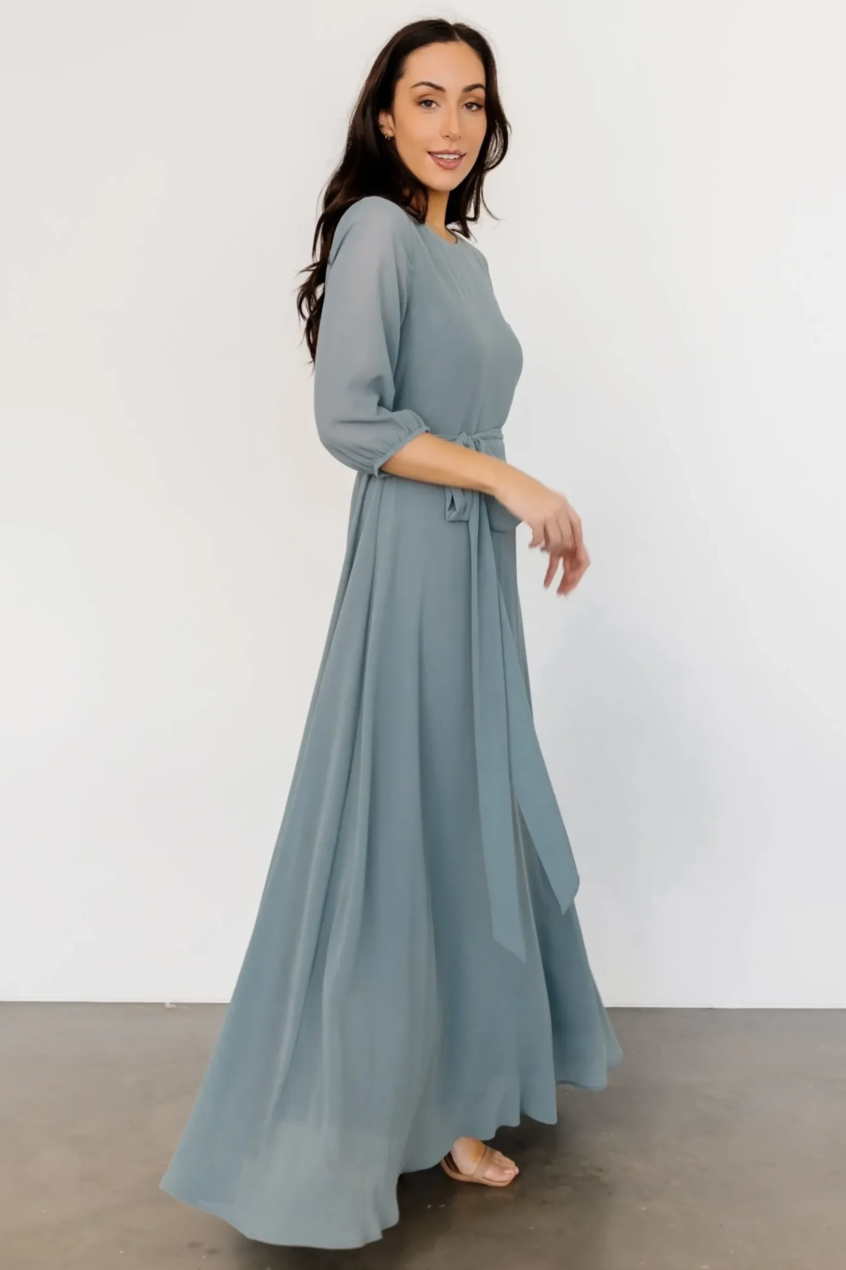 New Baltic Born Rebecca Maxi Dress | Dusty Blue