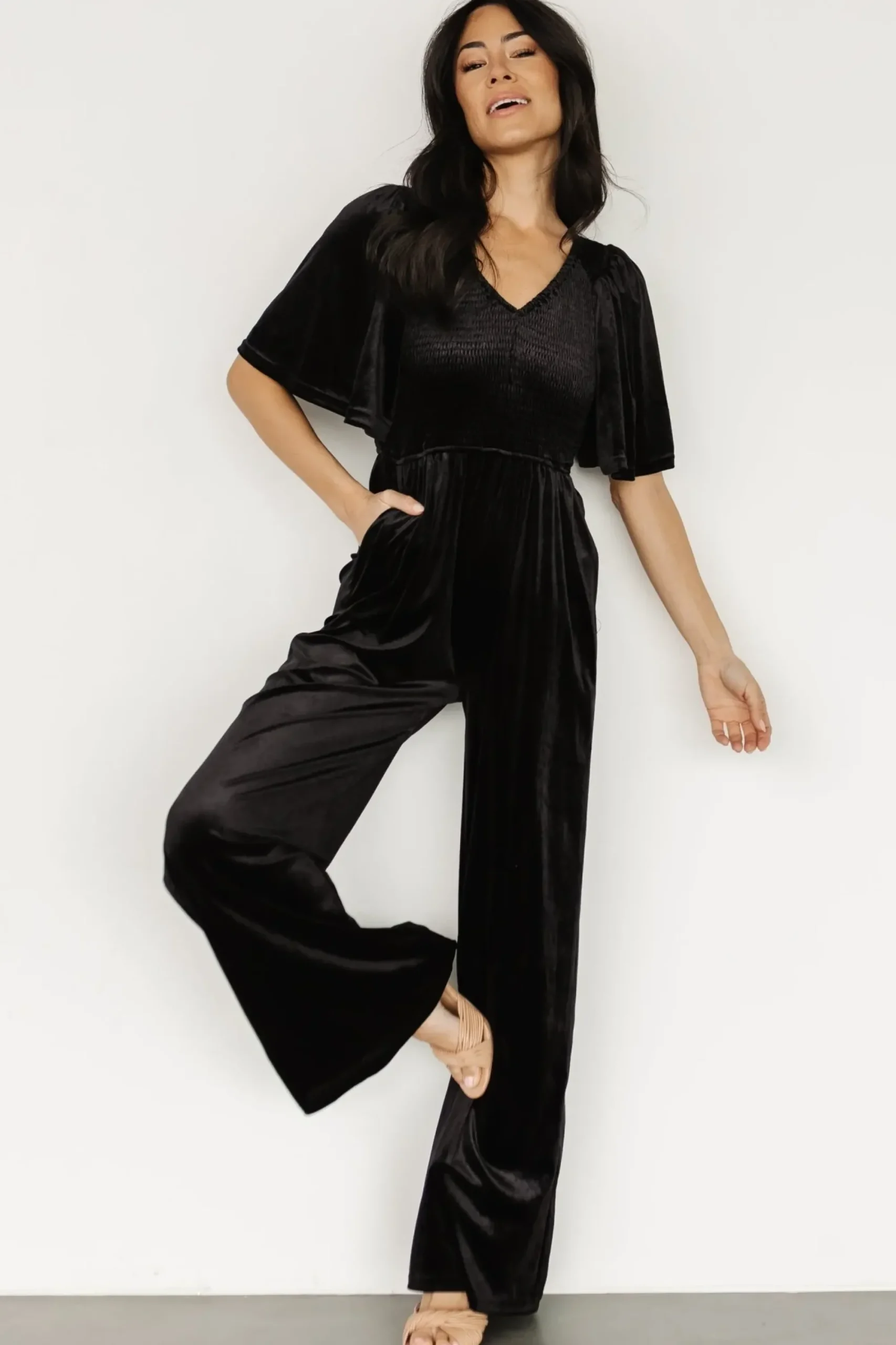 Online Baltic Born Regent Velvet Jumpsuit | Black