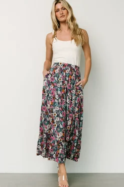 Hot Baltic Born Reilly Maxi Skirt | Navy Flower Print