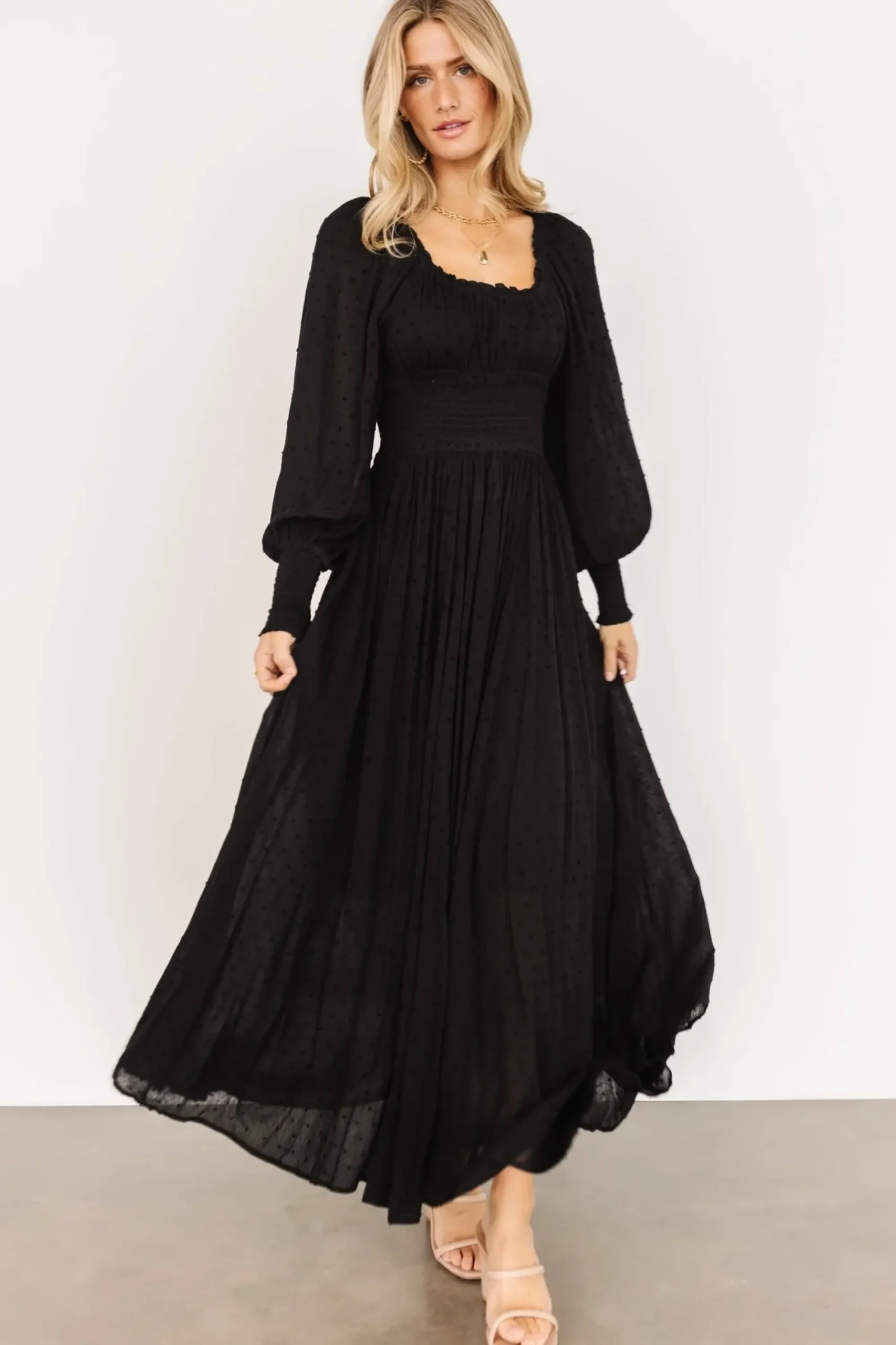 Discount Baltic Born Renata Dot Maxi Dress | Black