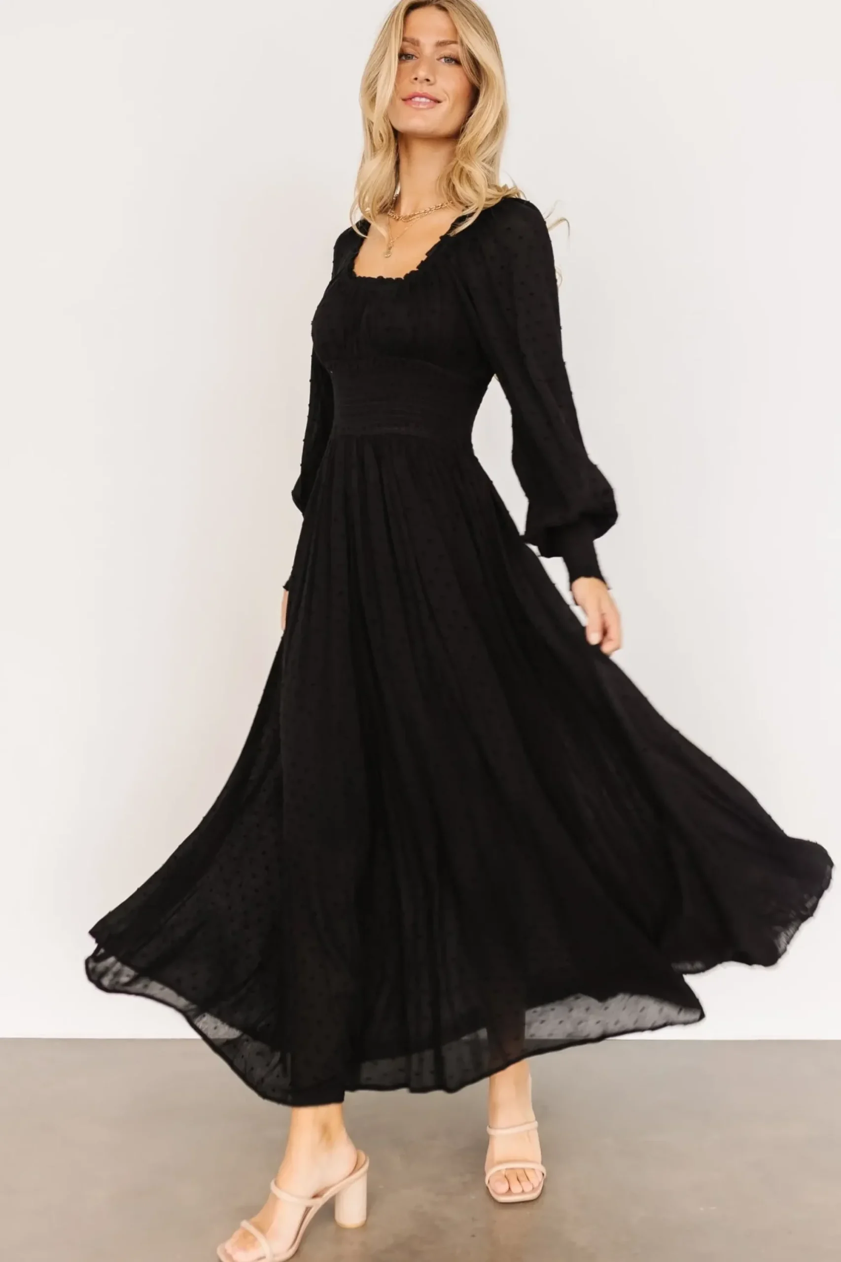 Discount Baltic Born Renata Dot Maxi Dress | Black