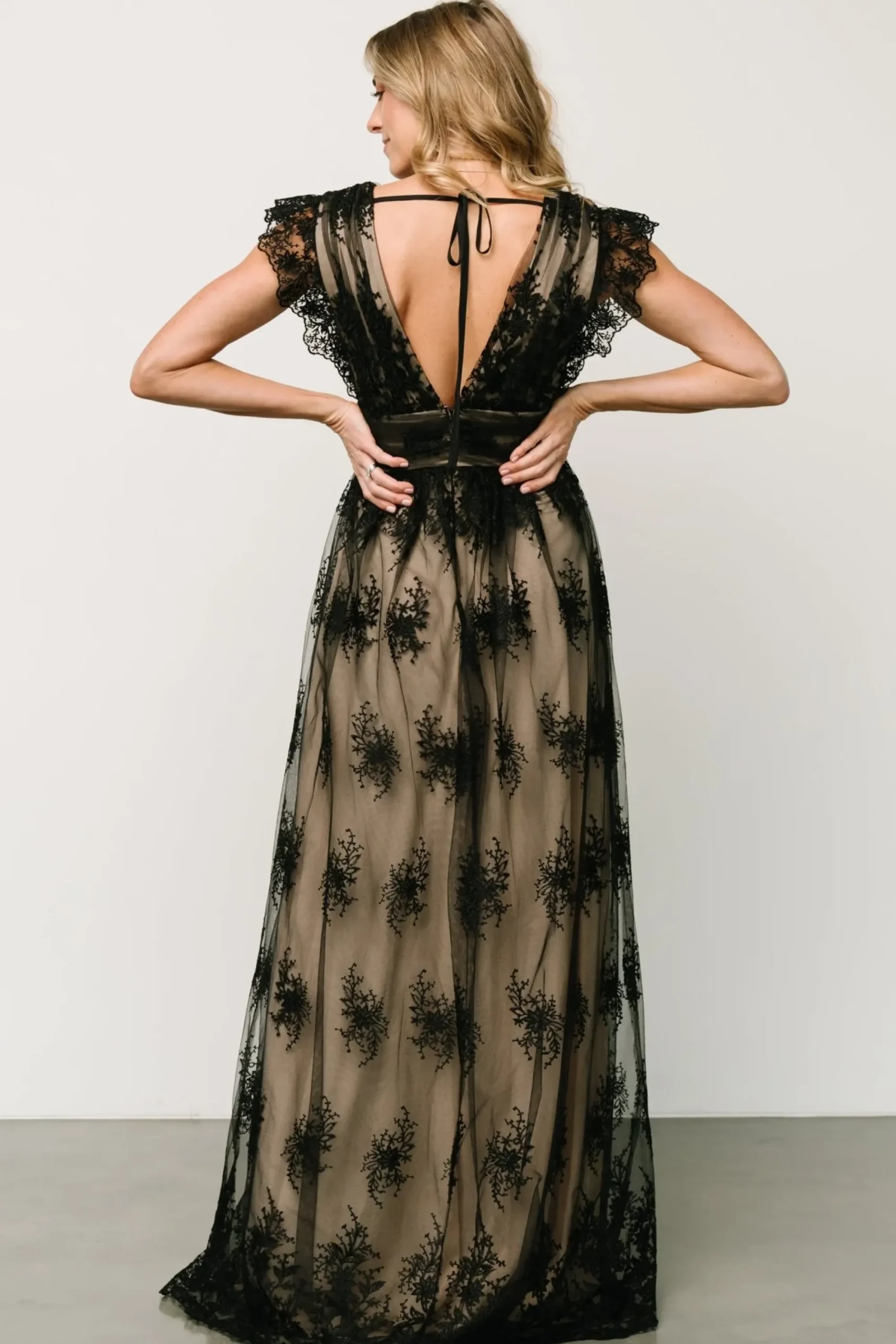 Fashion Baltic Born Rhea Tulle Maxi Dress | Black + Nude