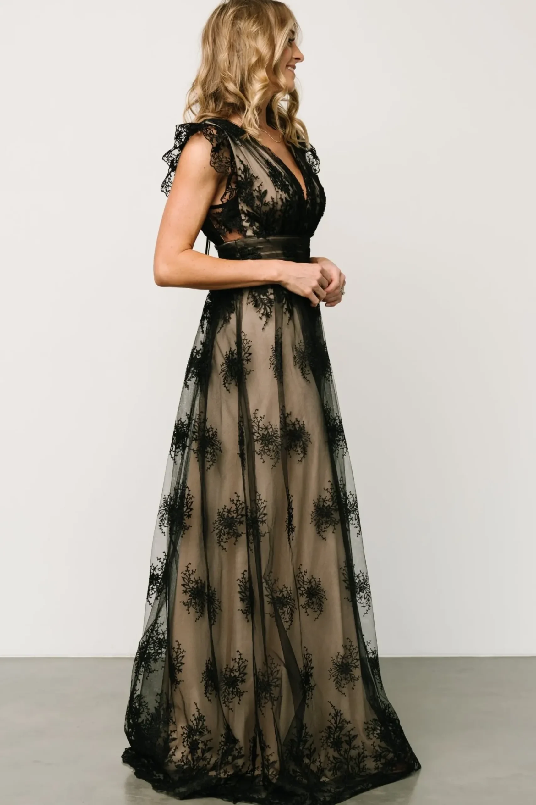 Fashion Baltic Born Rhea Tulle Maxi Dress | Black + Nude