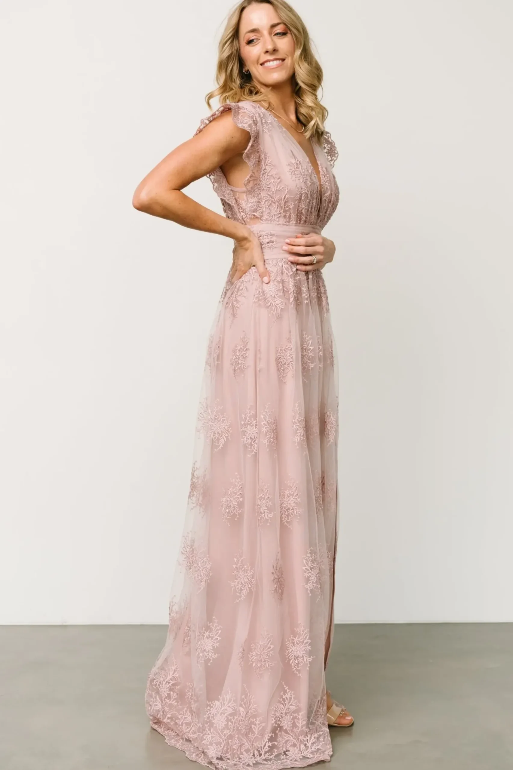 Sale Baltic Born Rhea Tulle Maxi Dress | Dusty Rose