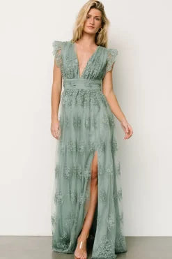 Outlet Baltic Born Rhea Tulle Maxi Dress | Eucalyptus