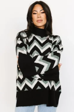Clearance Baltic Born Ricks Sweater | Black + Green Multi
