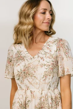 Outlet Baltic Born Roanoke Embossed Midi Dress | White Floral