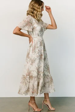 Outlet Baltic Born Roanoke Embossed Midi Dress | White Floral