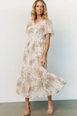 Outlet Baltic Born Roanoke Embossed Midi Dress | White Floral