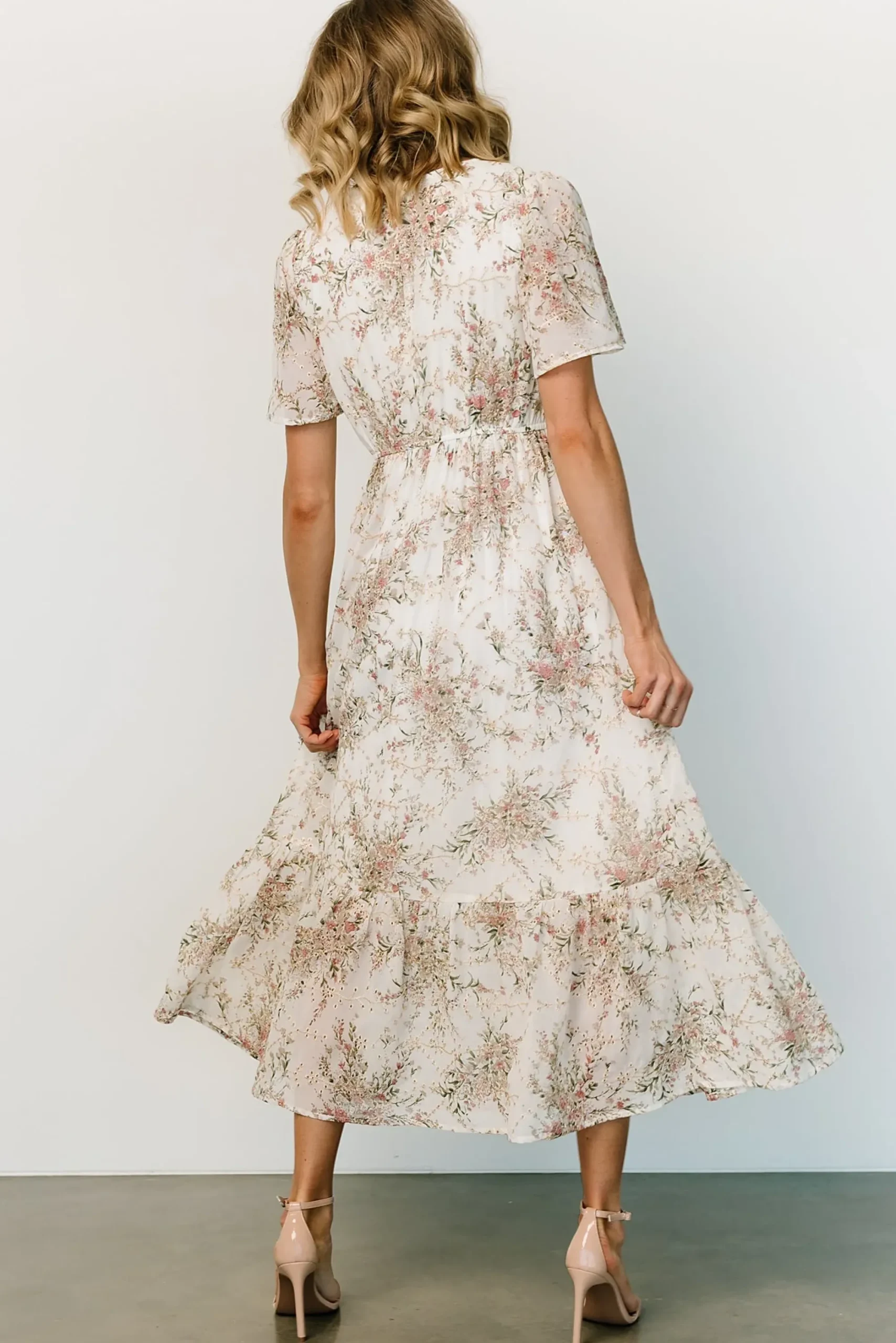 Outlet Baltic Born Roanoke Embossed Midi Dress | White Floral