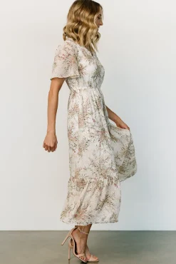 Outlet Baltic Born Roanoke Embossed Midi Dress | White Floral