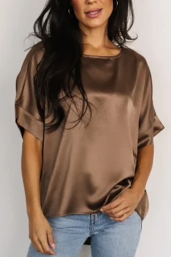 Hot Baltic Born Rory Satin Top | Brown