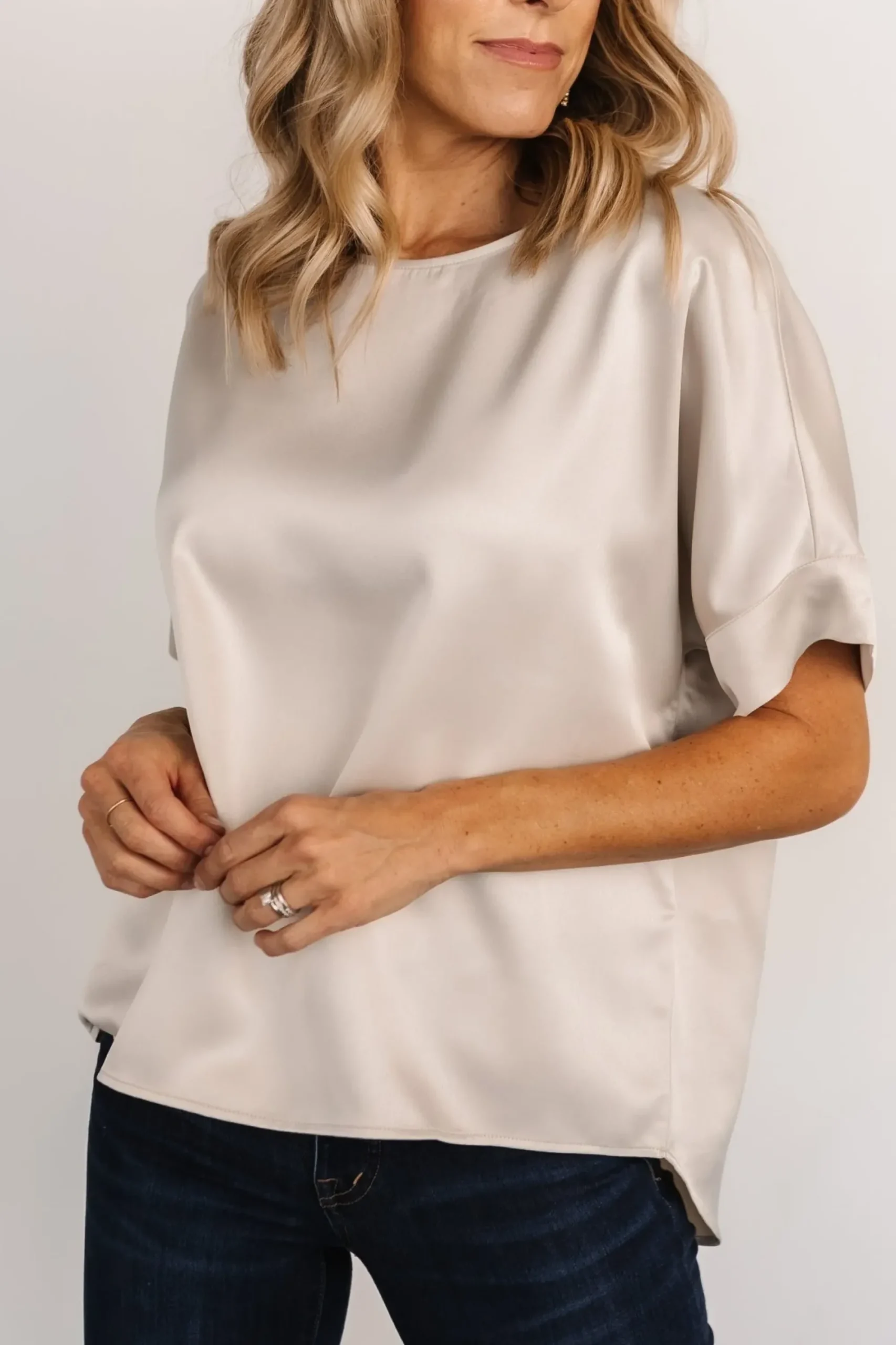 New Baltic Born Rory Satin Top | Pearl