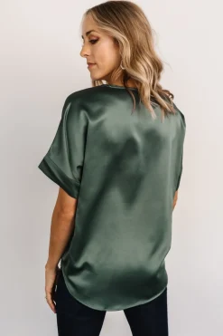 Fashion Baltic Born Rory Satin Top | Winter Green