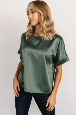 Fashion Baltic Born Rory Satin Top | Winter Green