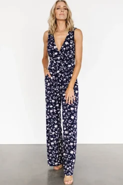 Discount Baltic Born Rudie Sleeveless Jumpsuit | Dark Blue Floral