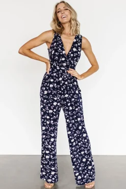 Discount Baltic Born Rudie Sleeveless Jumpsuit | Dark Blue Floral
