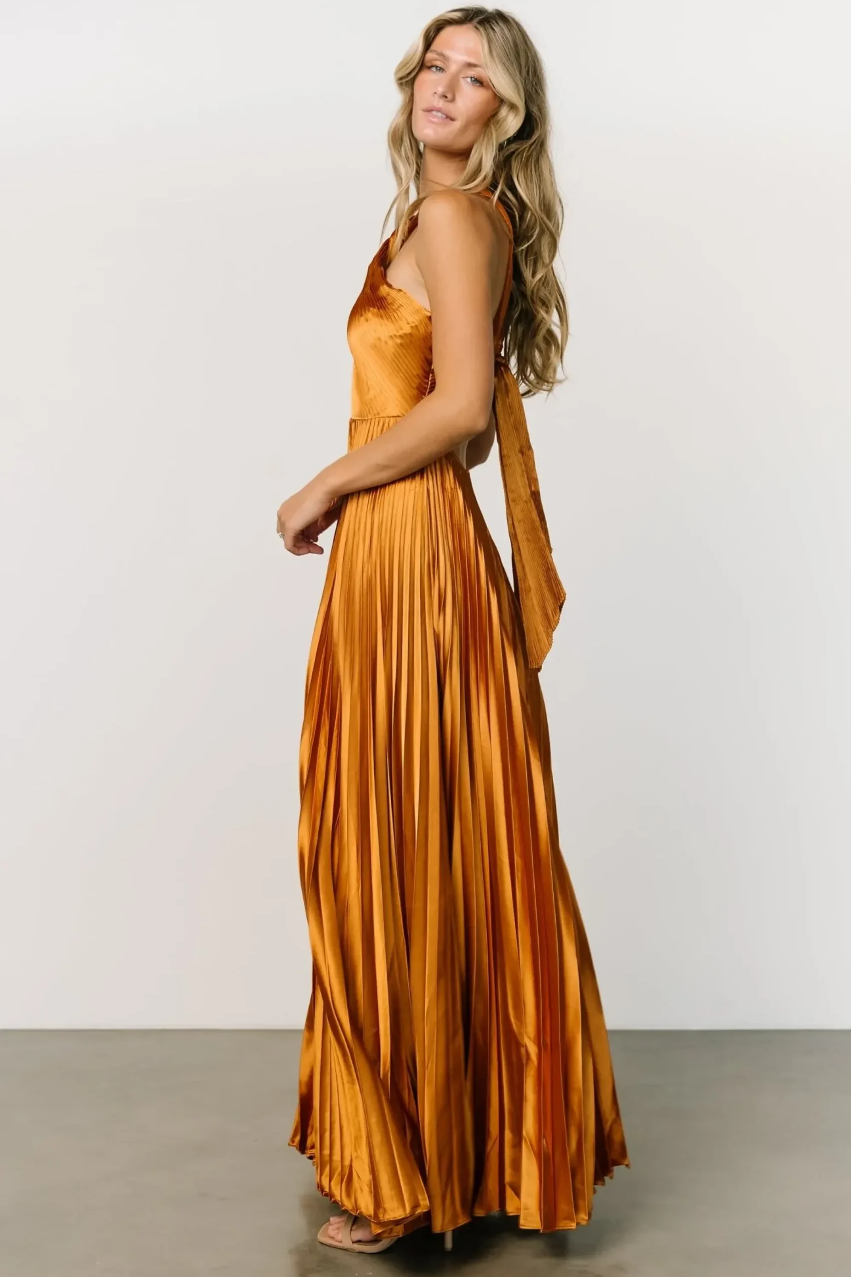Hot Baltic Born Sandra Pleated Maxi Dress | Copper