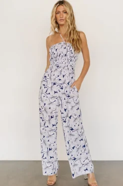 Hot Baltic Born Santa Ana Halter Jumpsuit | Navy + White