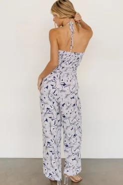 Hot Baltic Born Santa Ana Halter Jumpsuit | Navy + White