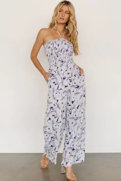 Hot Baltic Born Santa Ana Halter Jumpsuit | Navy + White
