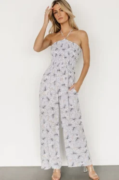 Clearance Baltic Born Santa Ana Halter Jumpsuit | Taupe + White