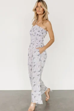Clearance Baltic Born Santa Ana Halter Jumpsuit | Taupe + White