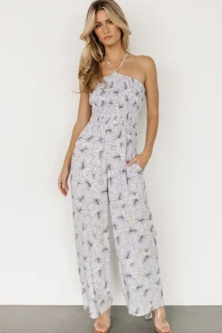 Clearance Baltic Born Santa Ana Halter Jumpsuit | Taupe + White
