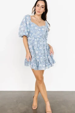 Outlet Baltic Born Serres Eyelet Mini Dress | Blue Floral