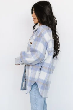 New Baltic Born Sharon Plaid Shacket | Blue + Off White