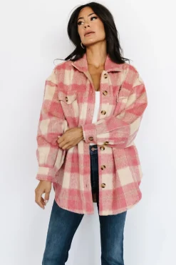 Best Baltic Born Sharon Plaid Shacket | Pink + Sand