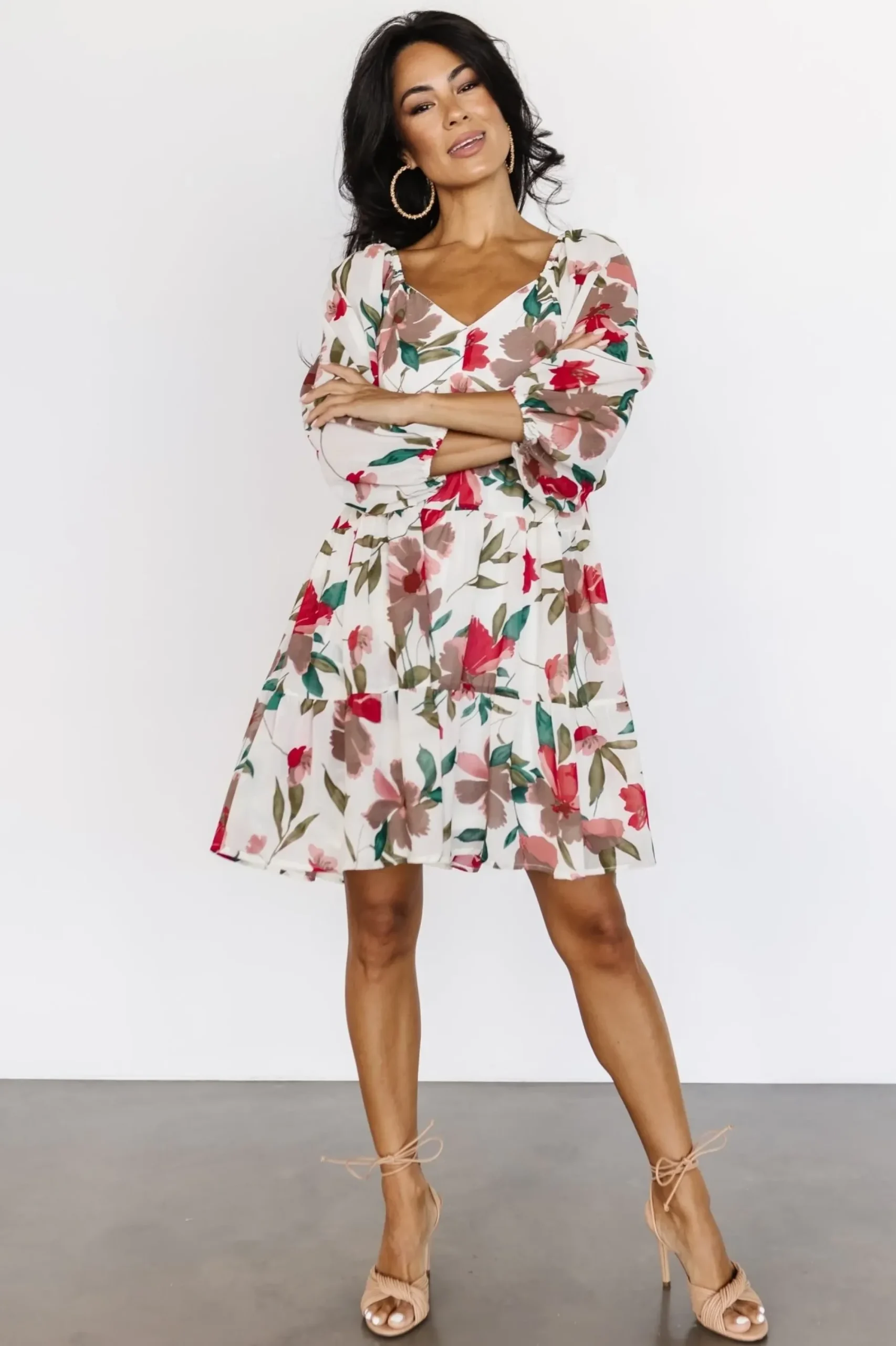 Outlet Baltic Born Shelley Short Dress | Ivory Floral