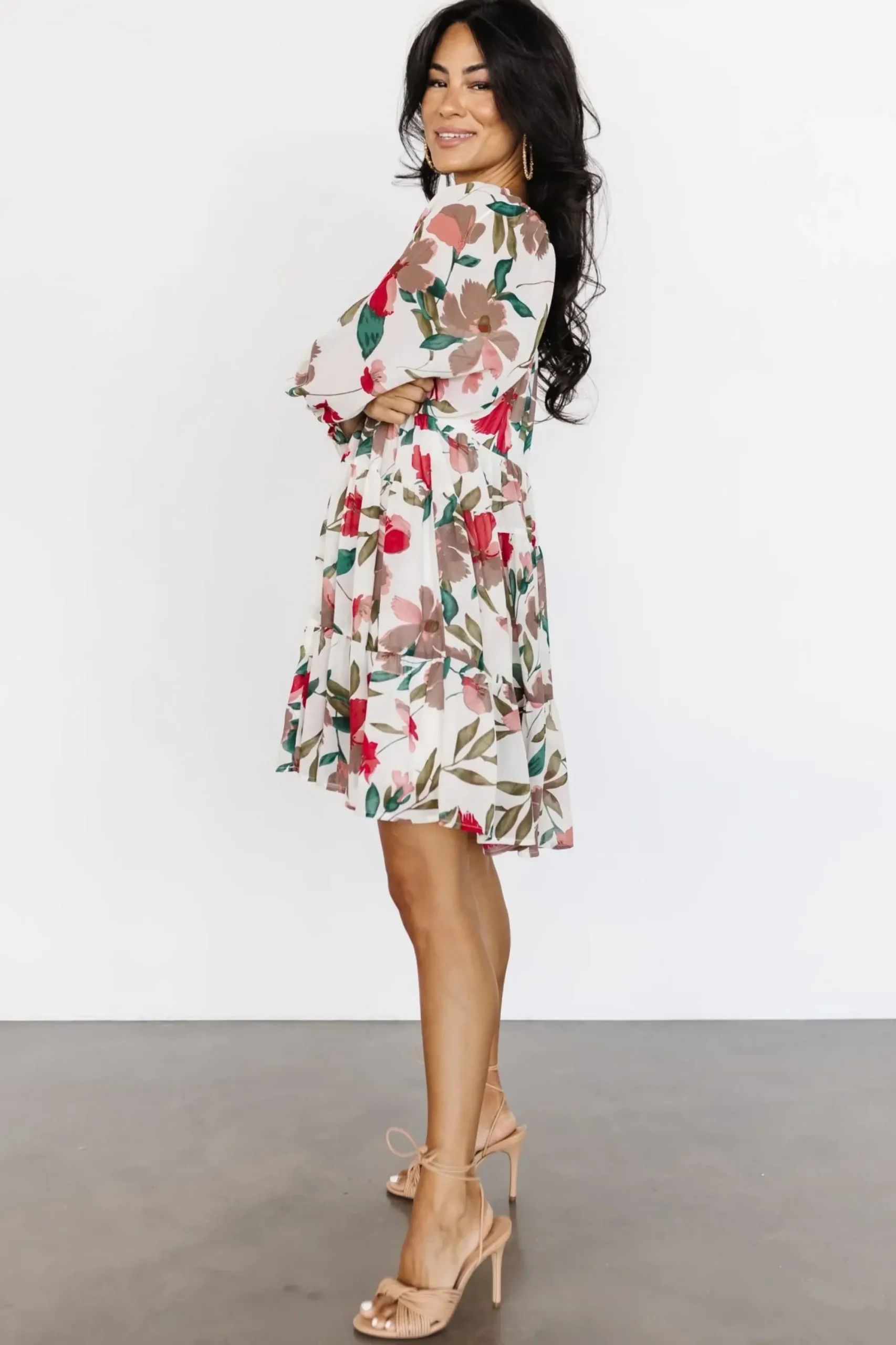 Outlet Baltic Born Shelley Short Dress | Ivory Floral