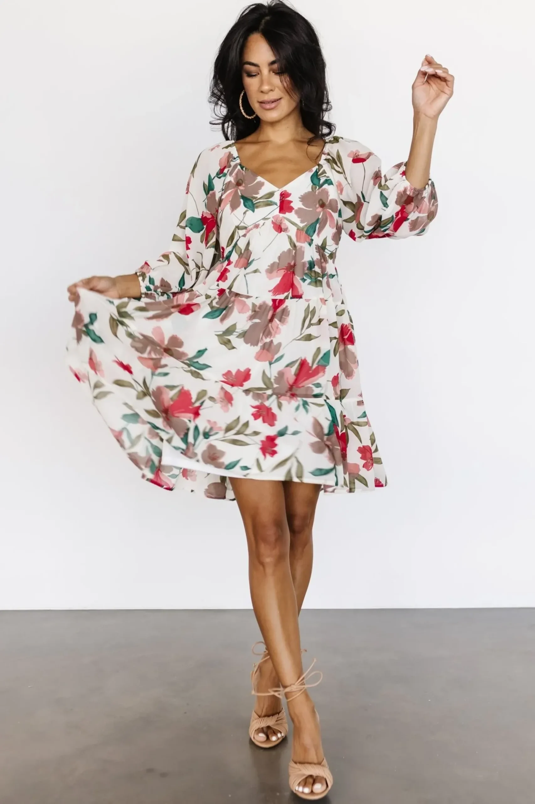 Outlet Baltic Born Shelley Short Dress | Ivory Floral