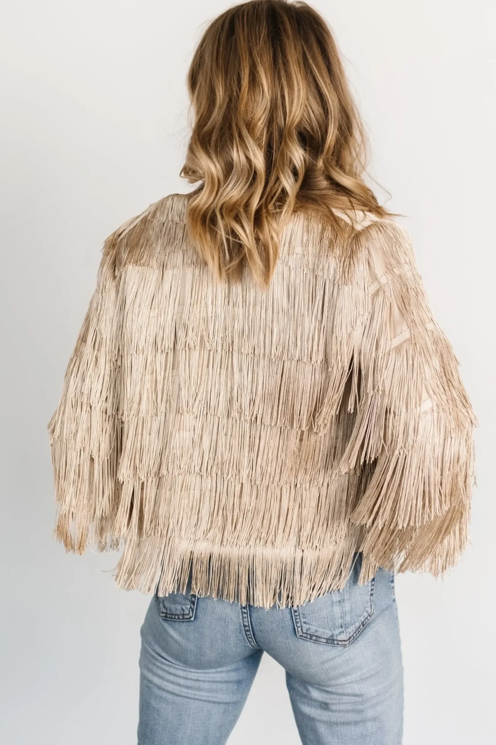 Hot Baltic Born Sheridan Fringe Jacket | Champagne