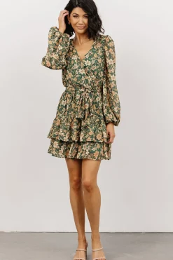 Fashion Baltic Born Shirley Ruffle Mini Dress | Green Floral